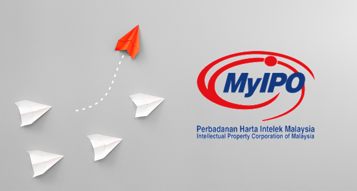 MyIPO logo with 5 paper planes